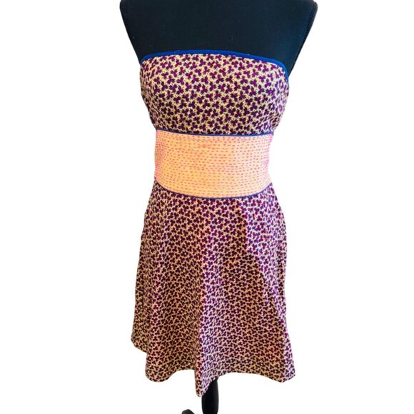 Free People Strapless Cottage Core Feminine Floral Dress Smocked Y2K empire - Picture 1 of 10